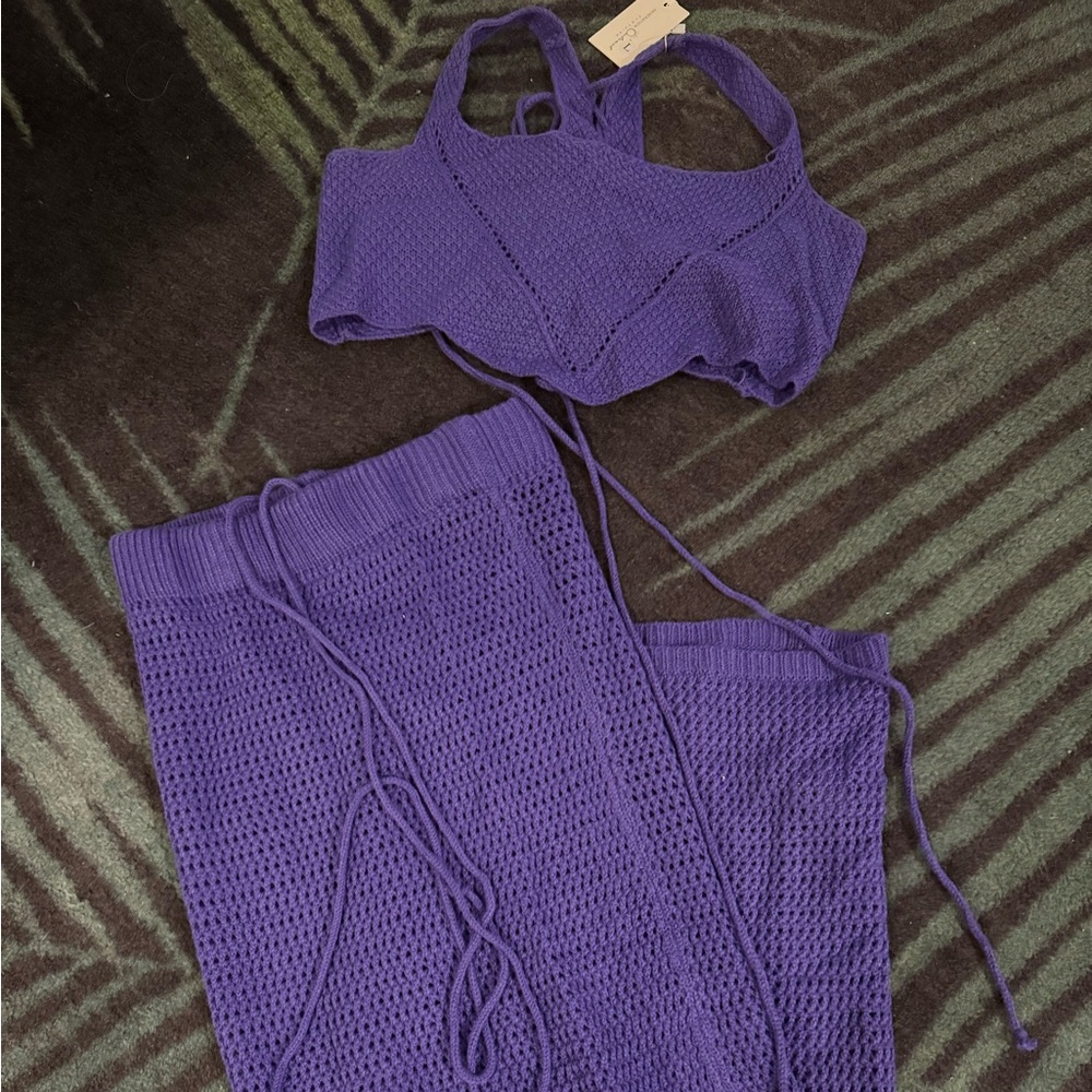 OUTCAST Purple Knit Two-Piece Set